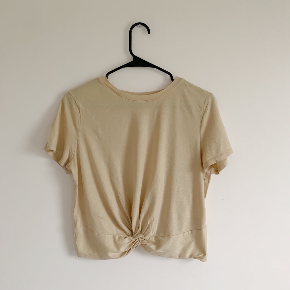 Tie-knot cropped t-shirt